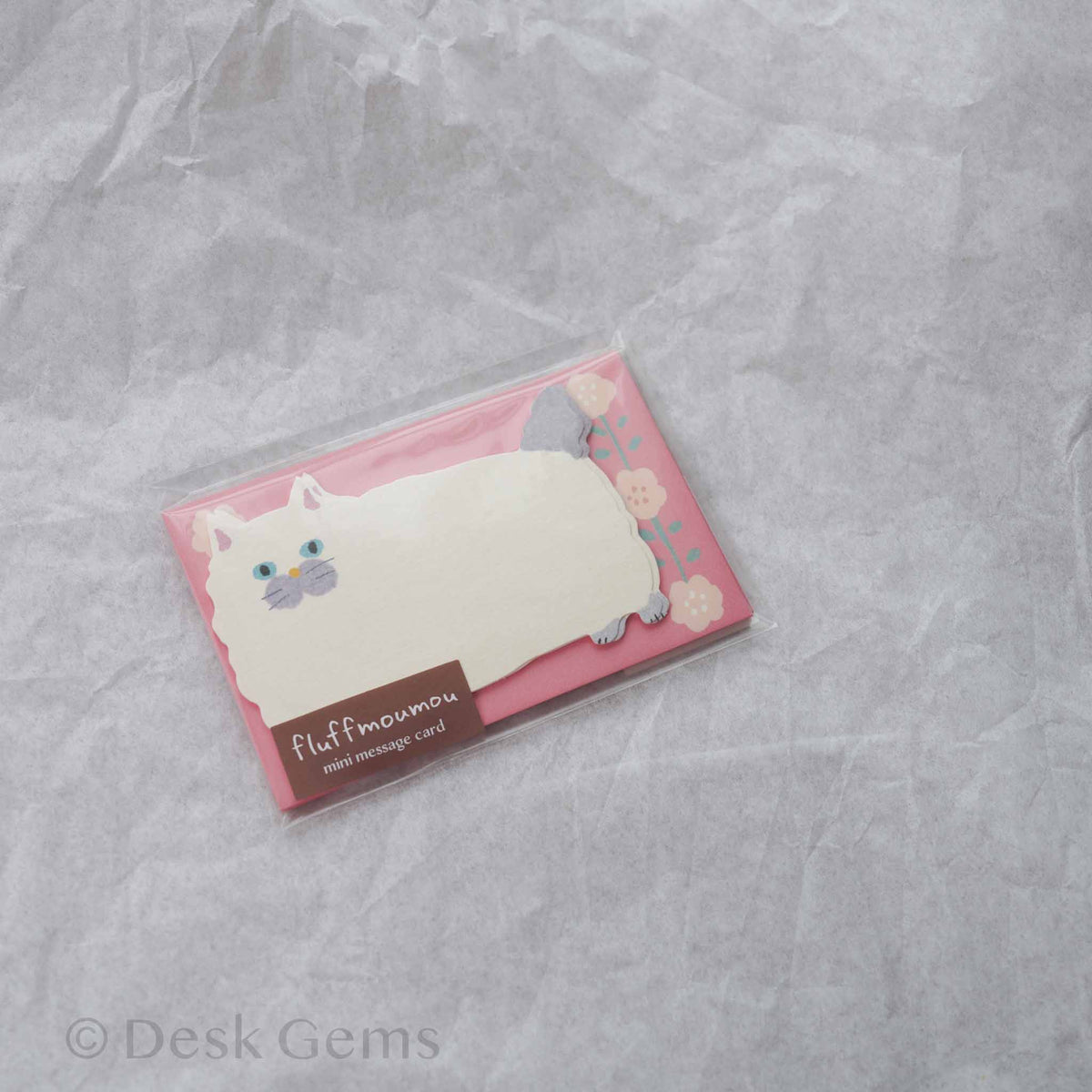 Fluff Mou Mou Mini Message Card Set - Cats - Pink