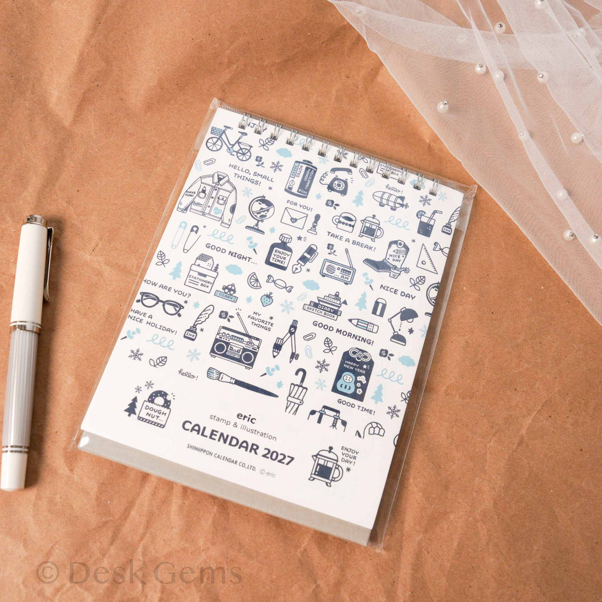 Eric Small Things Desk Calendar 2027 standing view of front cover