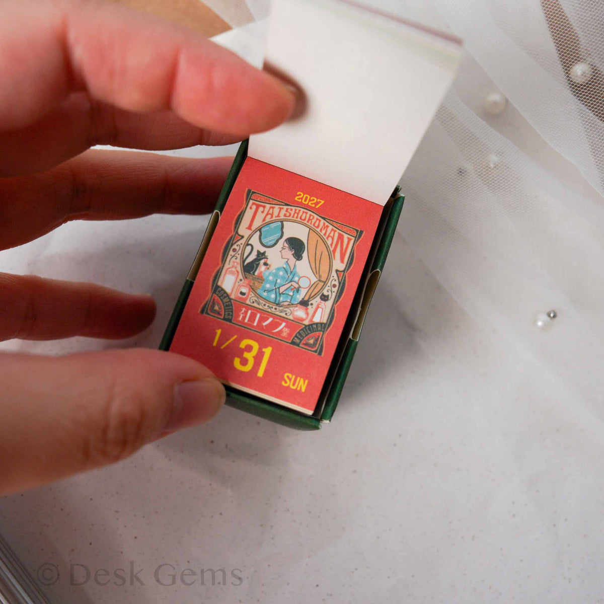 Obi-Wan Retro Mini Mini Daily Calendar 2027 open box showing Taisho Roman illustration page