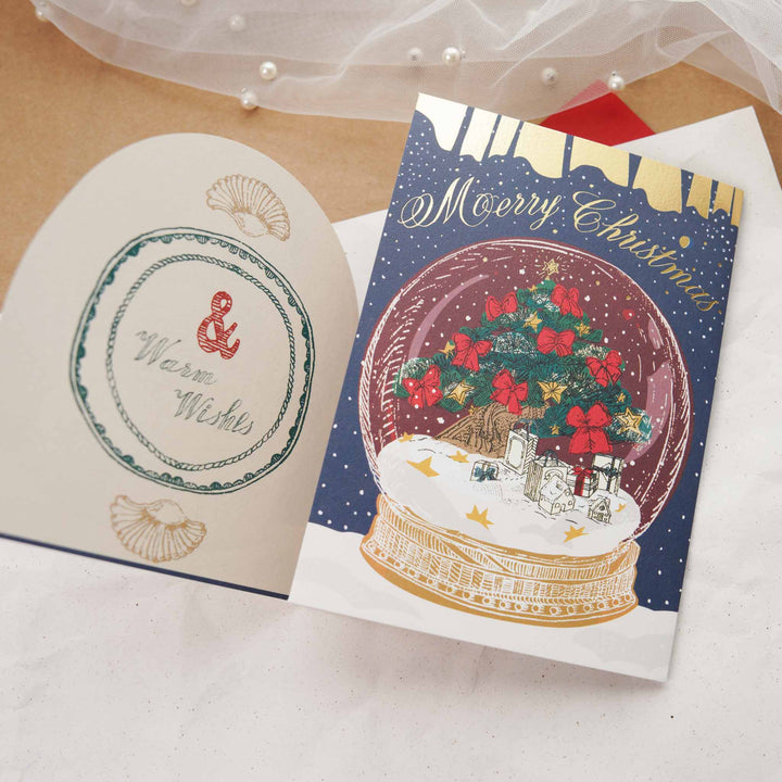 Aya Inoue Christmas Trifold Card - Snow Globe