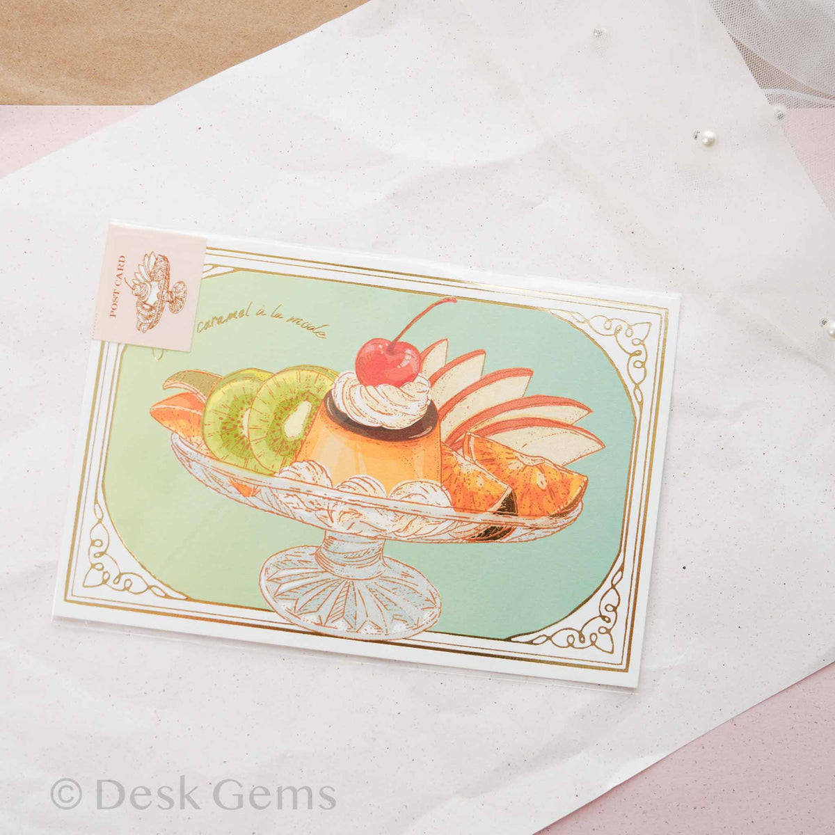 Aya Inoue x Furukawa Paper pudding a la mode foil postcard