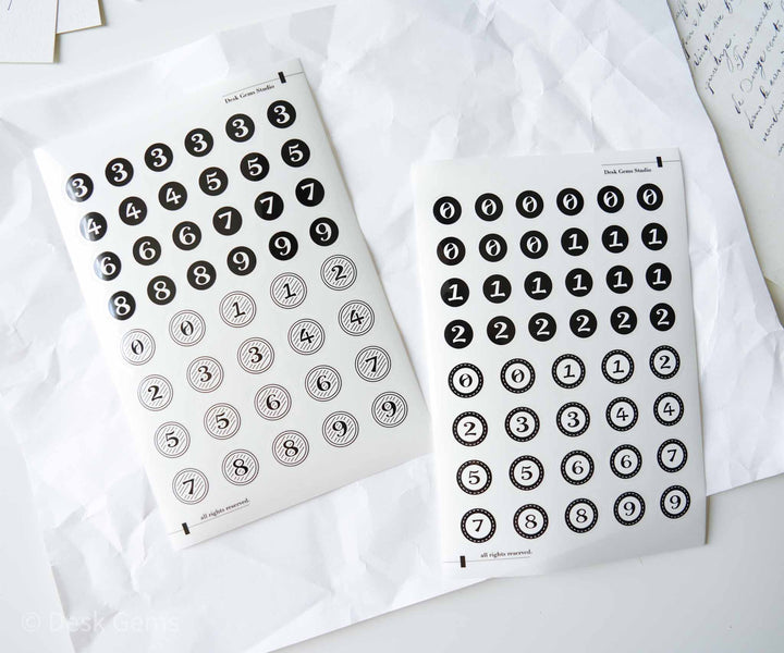 Desk Gems Studio Original Stickers - Numbers - B