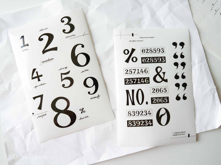 Desk Gems Studio Original Stickers - Numbers - A