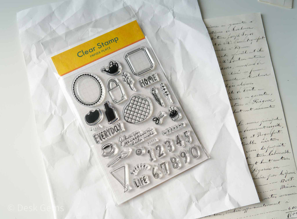 Papier Platz x Asanel Clear Stamp - Flower and Sewing