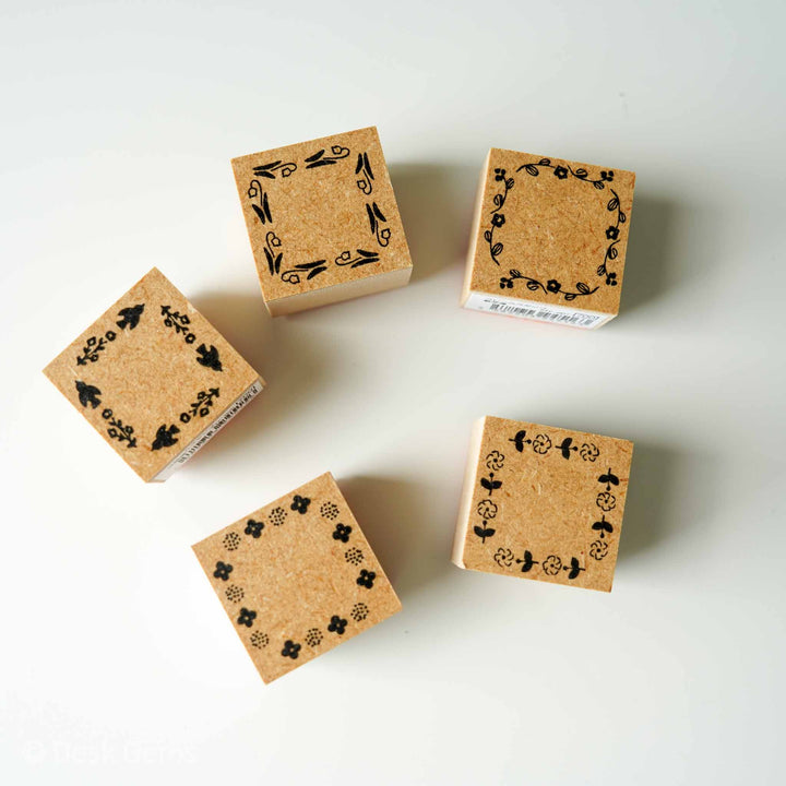 Seitousha Flower Frame Rubber Stamps 