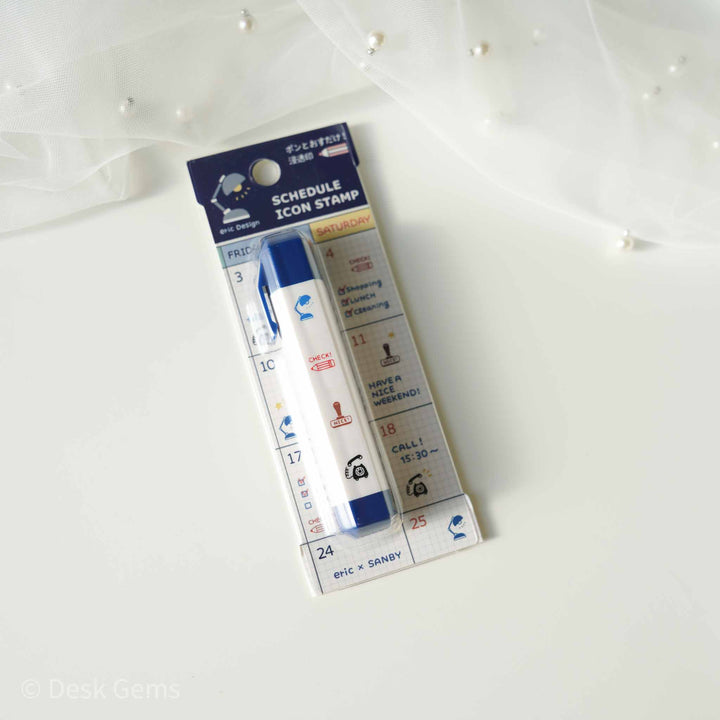 Eric Small Things x SANBY Self-Inking Schedule Icon Stamp  - my desk - 01
