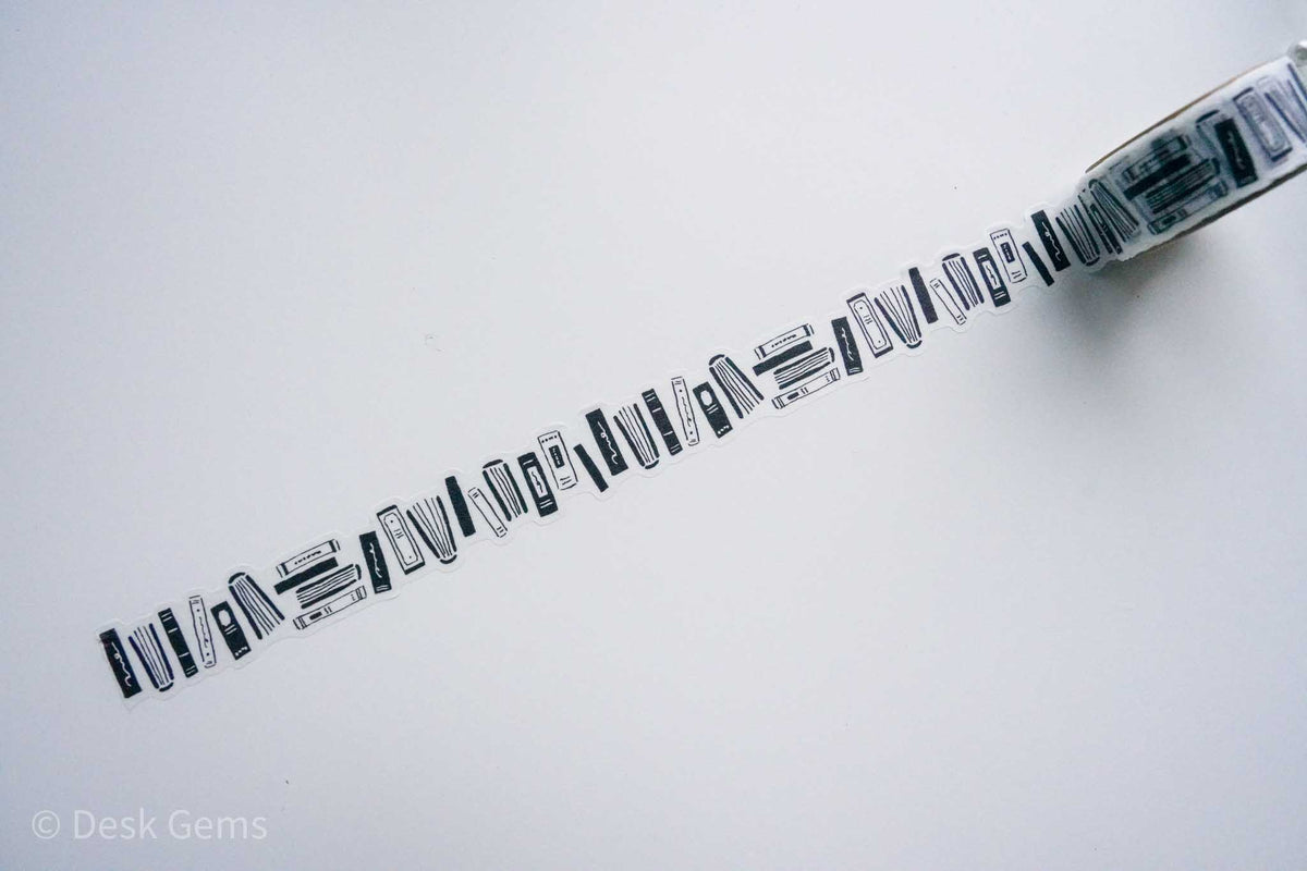 Mind Wave Die-cut Monochrome Washi Tape - Books