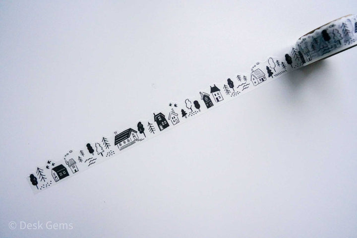 Mind Wave Die-cut Monochrome Washi Tape - Forest