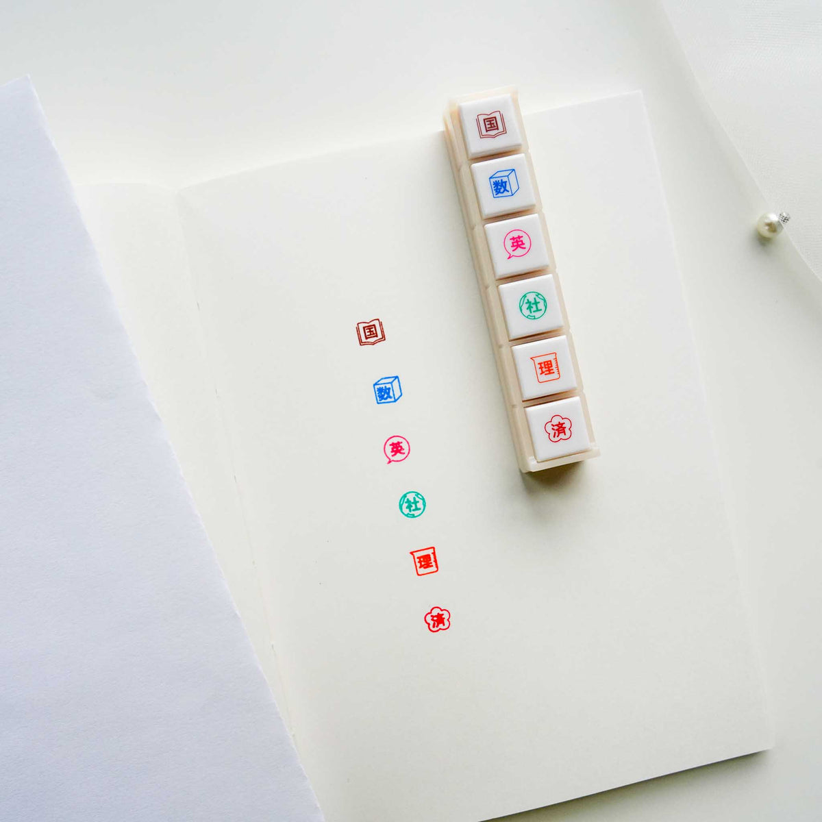 Kodomo No Kao Pochitto6 Portable Push-button Stamp - School Courses (in Japanese))