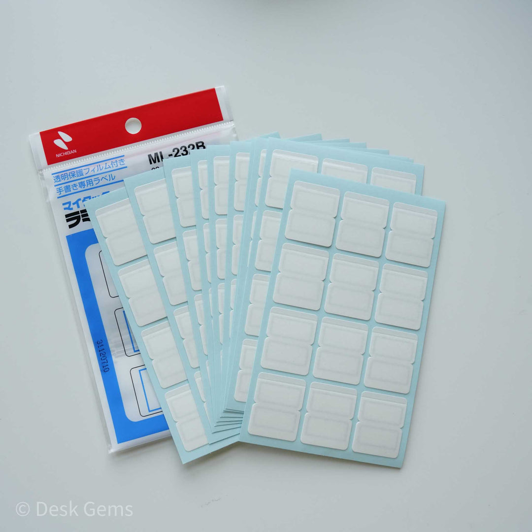 Laminated White Index Tabs - Blue Frame (Medium)