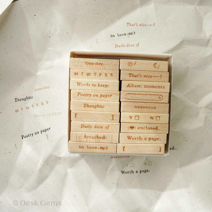 New Phavourite PC 9pt.(4) Tiny Text Rubber Stamp Set