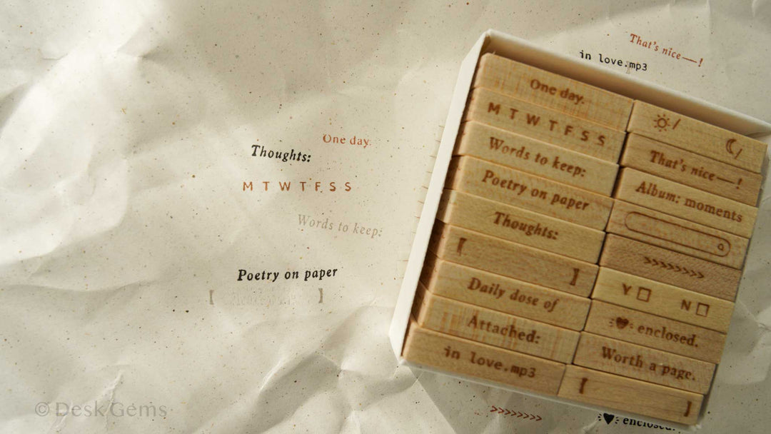 New Phavourite PC 9pt.(4) Tiny Text Rubber Stamp Set