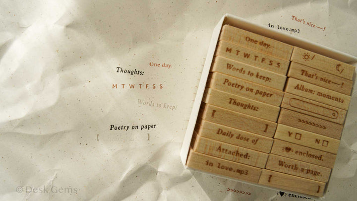 New Phavourite PC 9pt.(4) Tiny Text Rubber Stamp Set