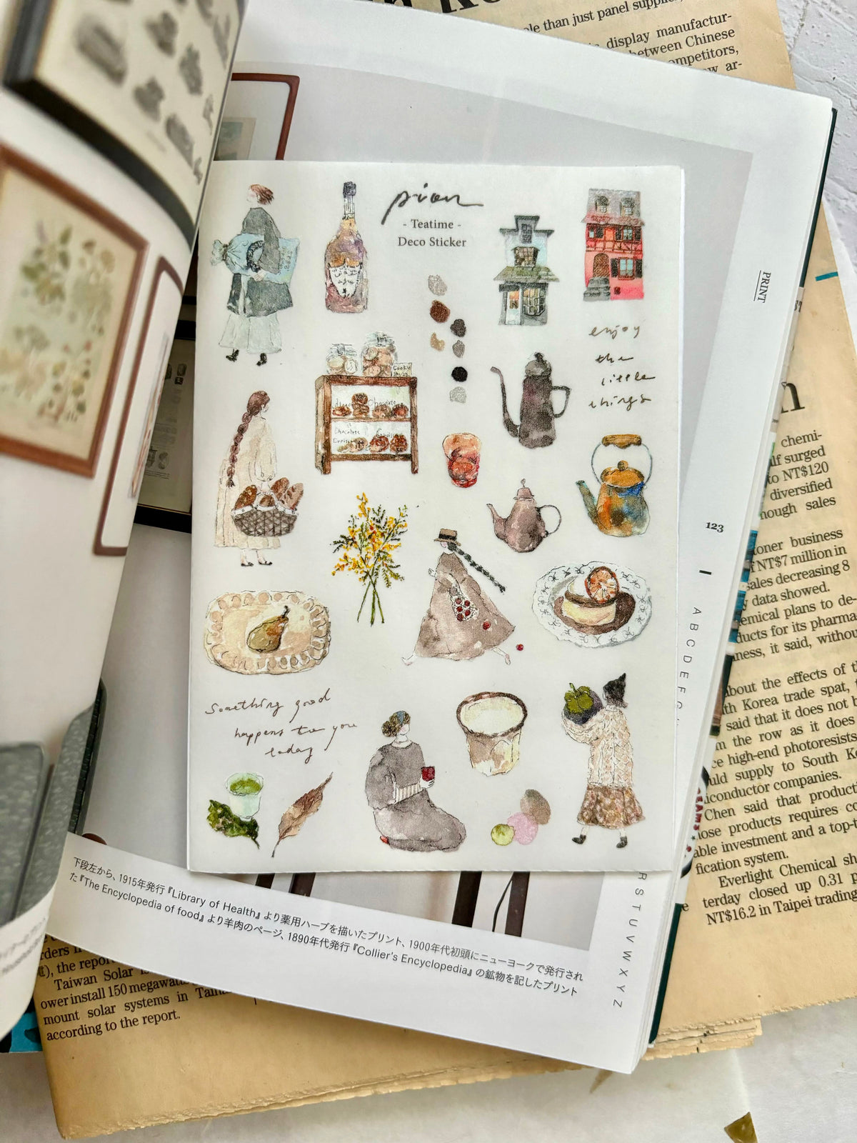 Pion Die-cut Paper Stickers - Teatime
