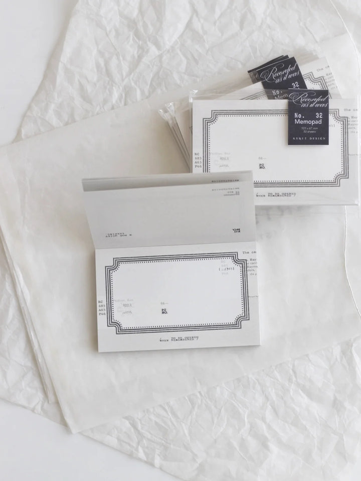 NYRET Design Original Memo Pad (No.31 - No.34) - Recorded as it was