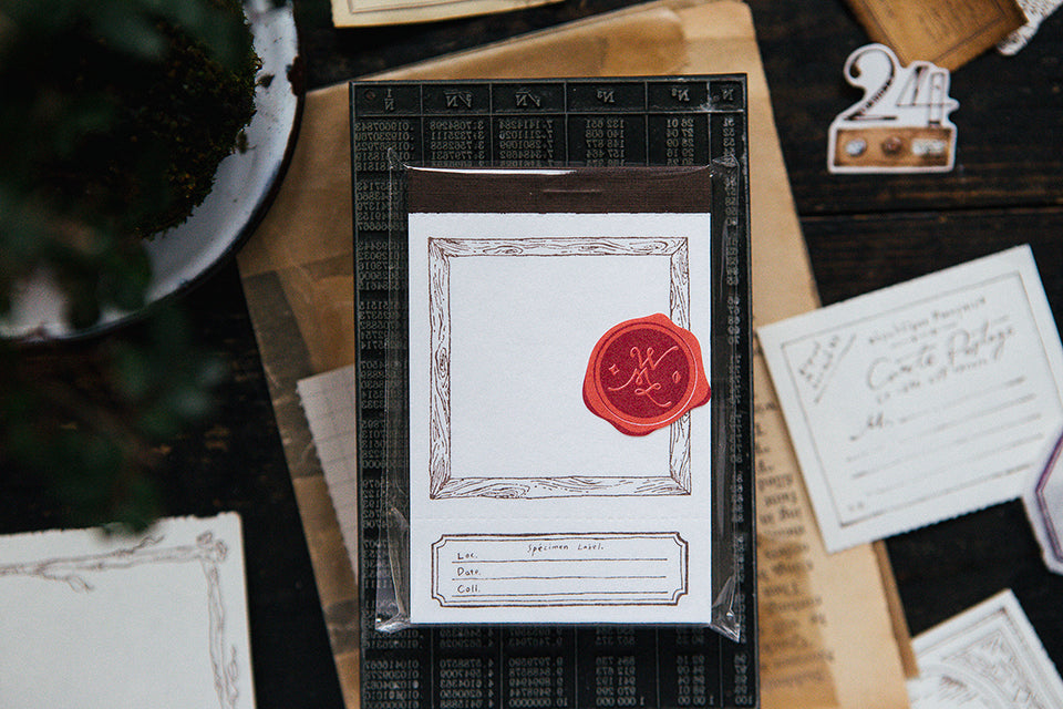 OURS Wooden frame letterpress label book