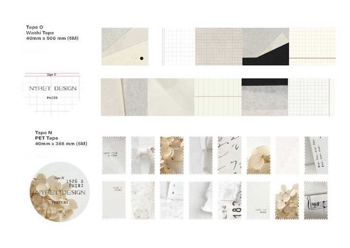 NYRET Design Original Washi Tapes - L, M, O &amp; N