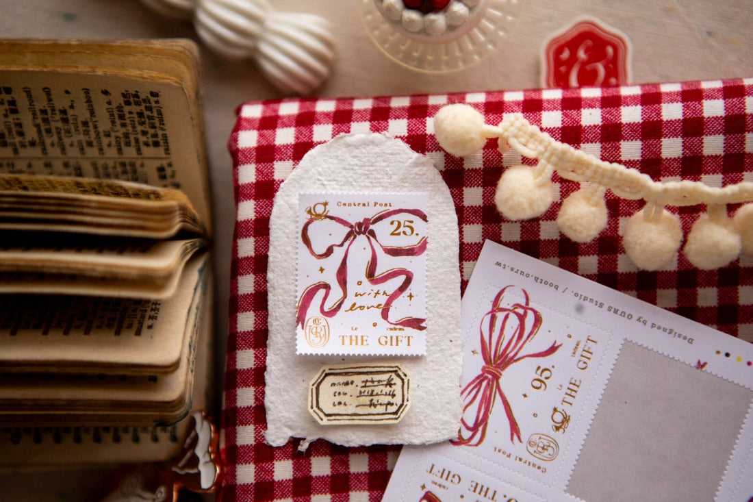 OURS Ribbon Bow Stamp Sticker