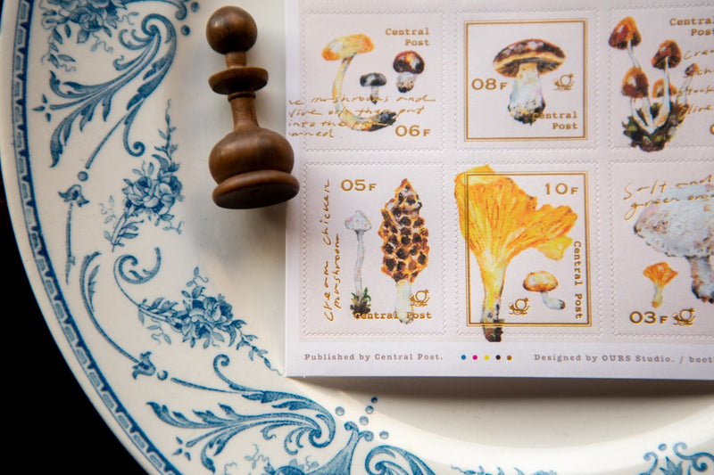 OURS Mushroom Recipe Stamp Sticker