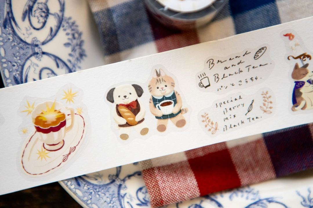OURS Tea Room Kiss-cut PET Tape - Sleeping Cat