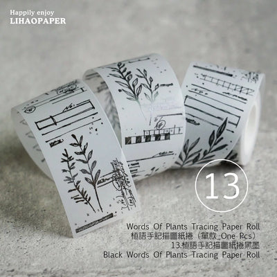 Lihaopaper Words of Plants Tracing Paper Roll