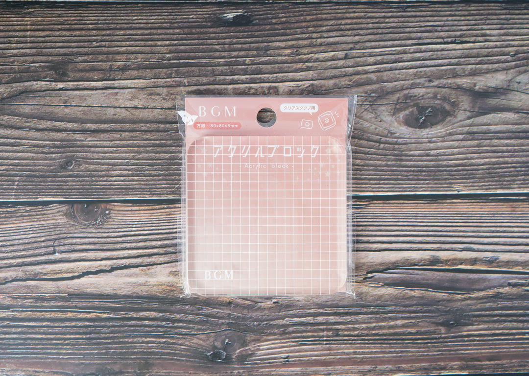 BGM Clear Acrylic Stamp Block - Grid
