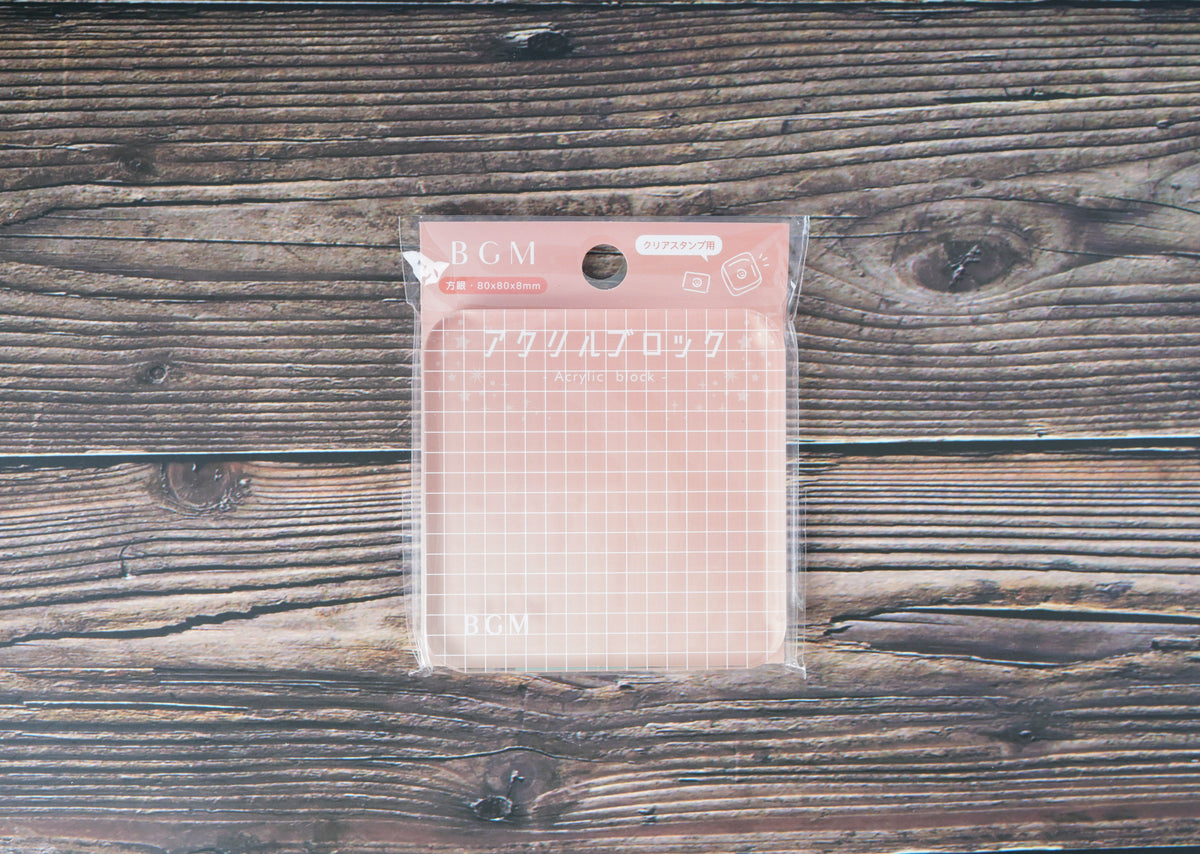 BGM Clear Acrylic Stamp Block - Grid