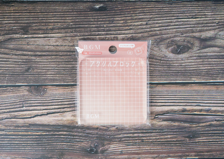 BGM Clear Acrylic Stamp Block - Grid