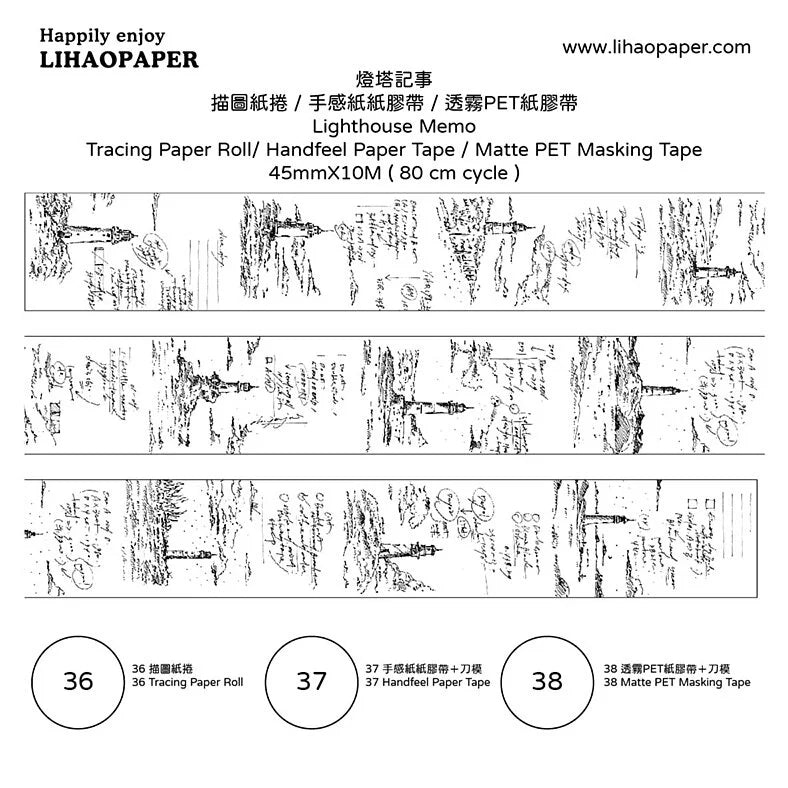 Lihaopaper Lighthouse Memo Tape - Pattern