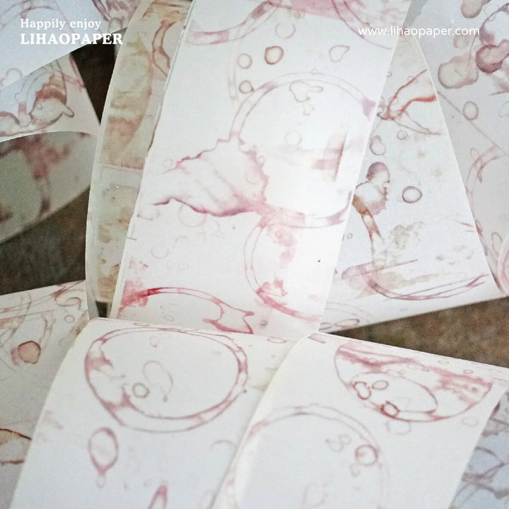 Lihaopaper Tea Stain Postmark Tape -56
