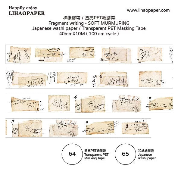 Lihaopaper Fragment Writing Tape - Soft Murmuring 64 65