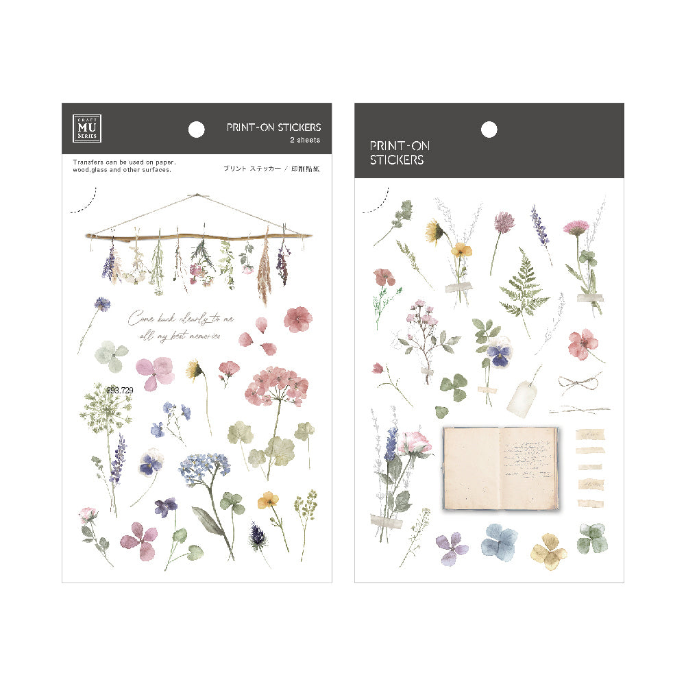 MU Print-on Stickers - No. 194 - Dried Flowers