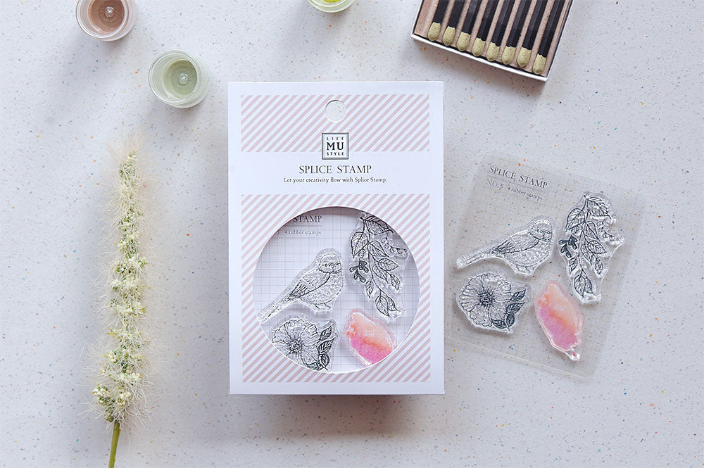 MU Splice Clear Stamps - No. 5 - Bird and Flower
