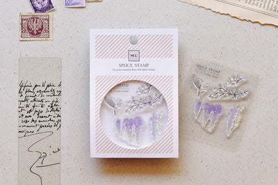 MU Splice Clear Stamps - No. 9 - Hummingbird and Flower Stems