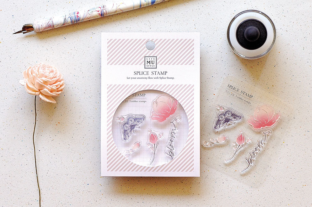 MU Splice Clear Stamps - No. 10 - Butterfly and Peony