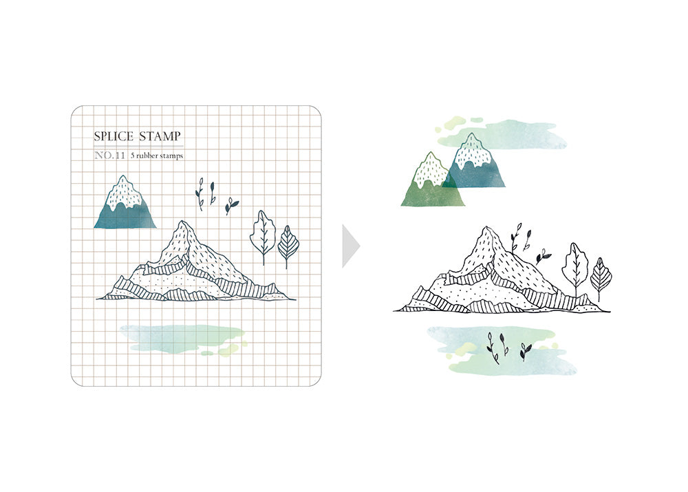 MU Splice Clear Stamps - No. 11 - Islands and Mountains