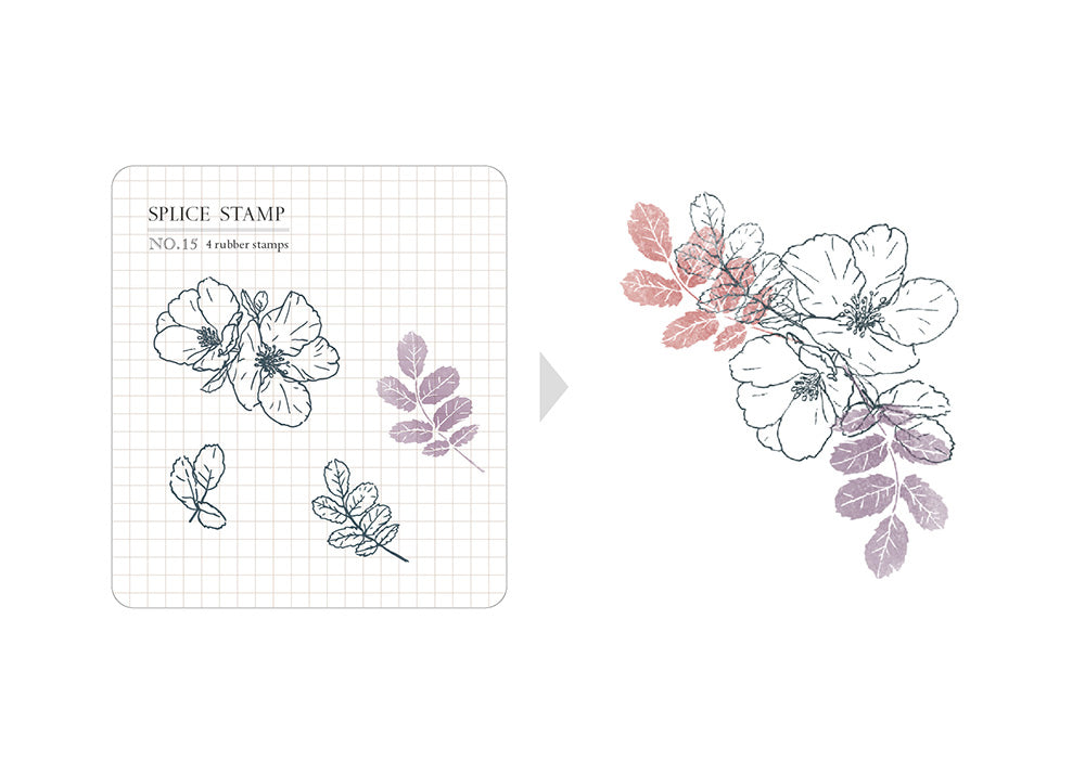 MU Splice Clear Stamps - No. 15 - Flower Branch