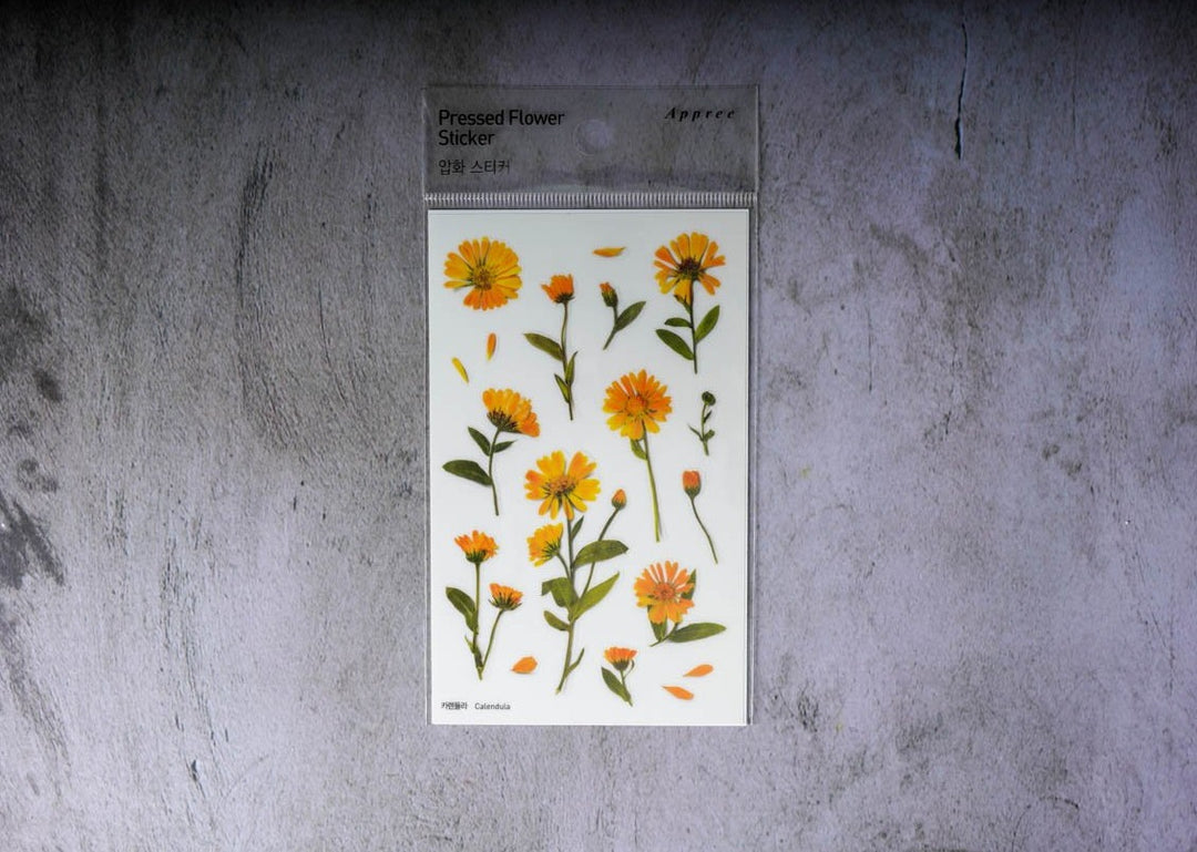Appree Pressed Flower Stickers - Calendula