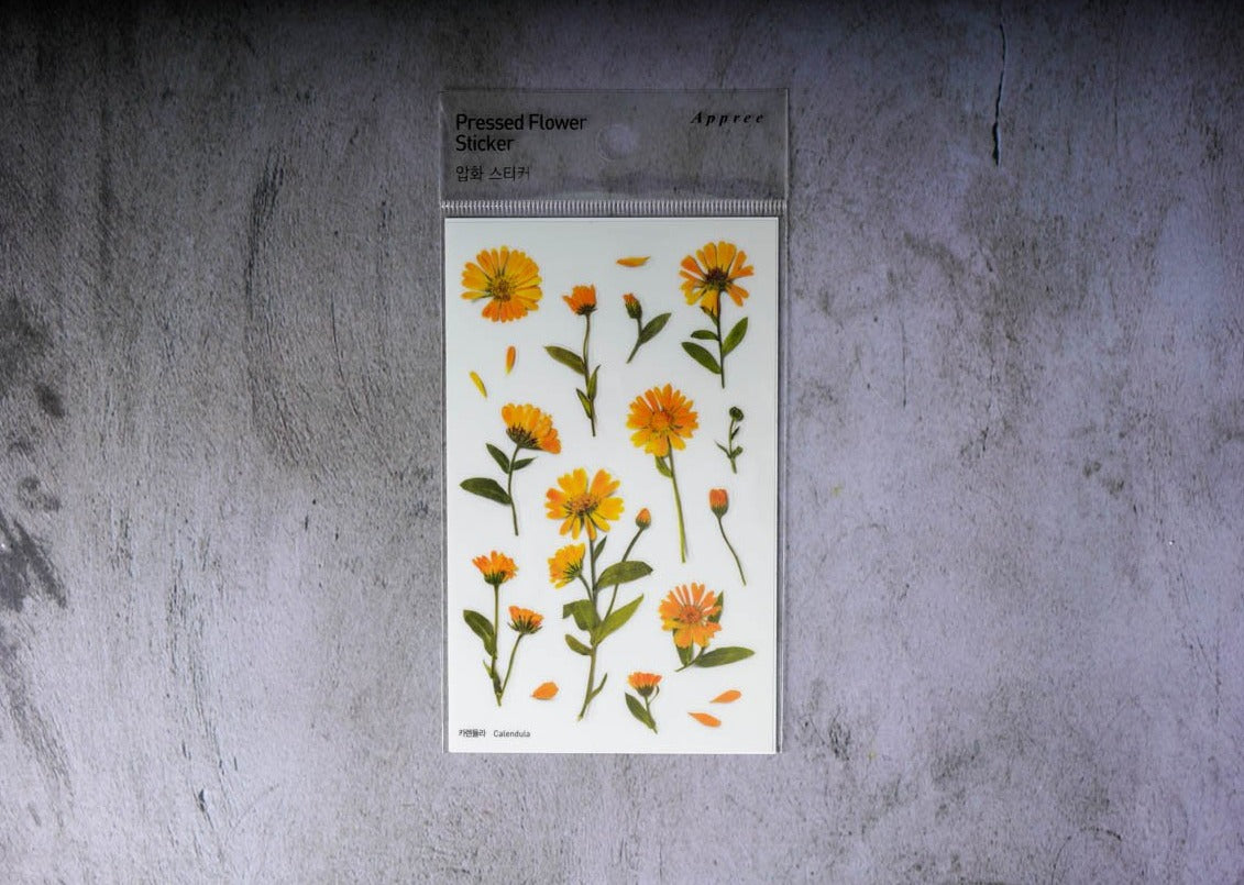 Appree Pressed Flower Stickers - Calendula