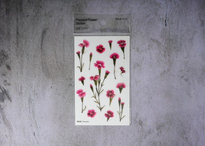 Appree Pressed Flower Stickers - China pink