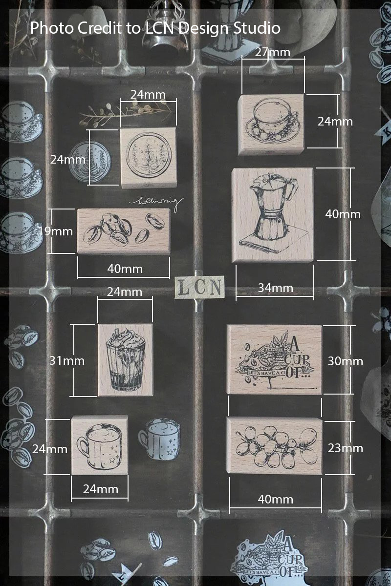 LCN Coffee Rubber Stamp Set - Vol.1