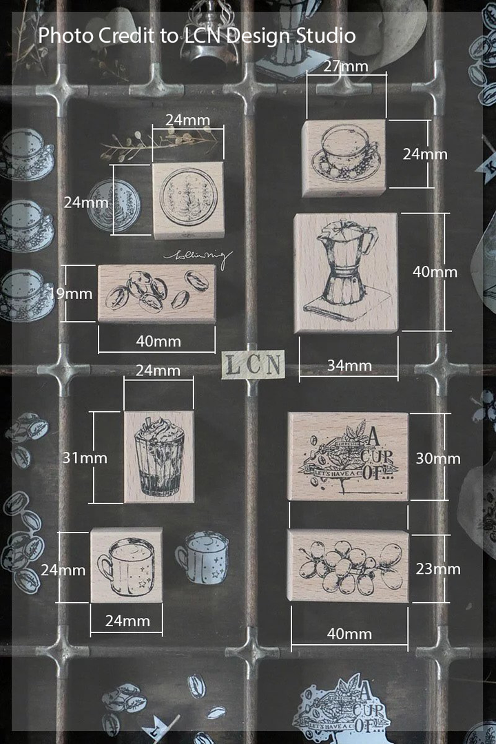 LCN Coffee Rubber Stamp Set - Vol.1
