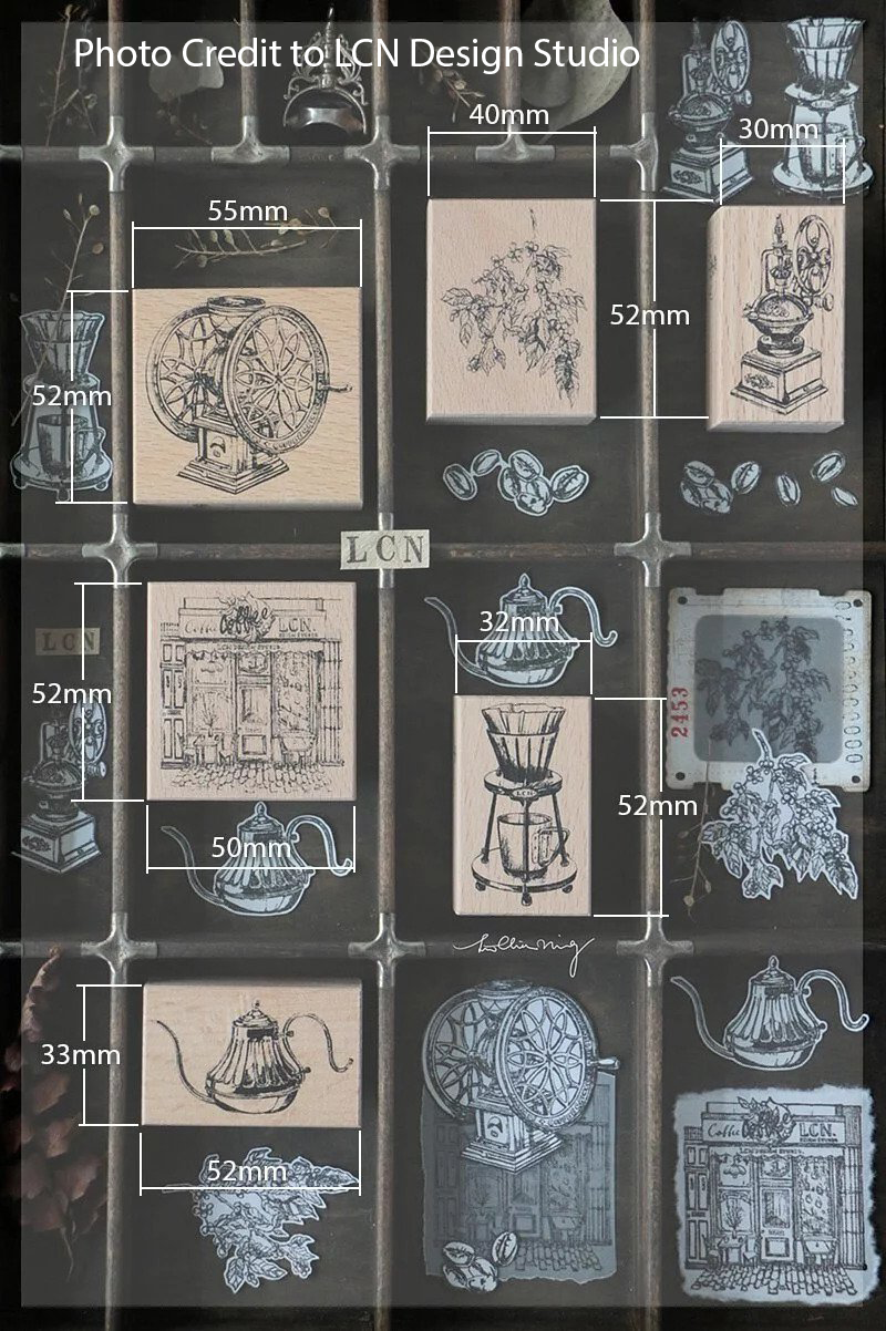 LCN Coffee Rubber Stamp Set - Vol.2 