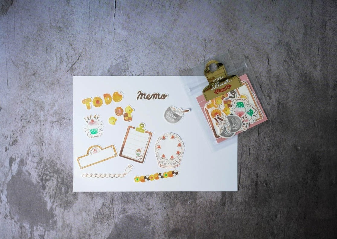 Mind Wave Ink Illust Flake Seals - Sweets1