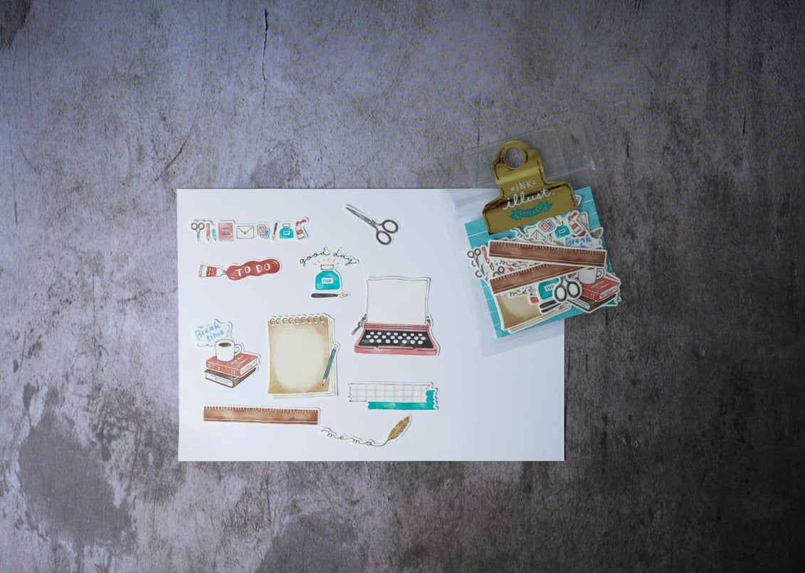 Mind Wave Ink Illust Flake Seals - Stationery