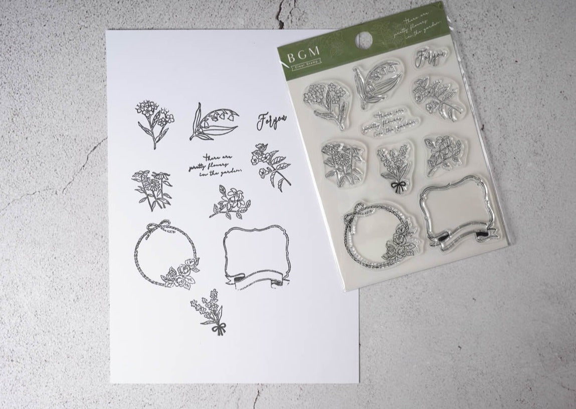 BGM Clear Stamp - Vintage Flower 1