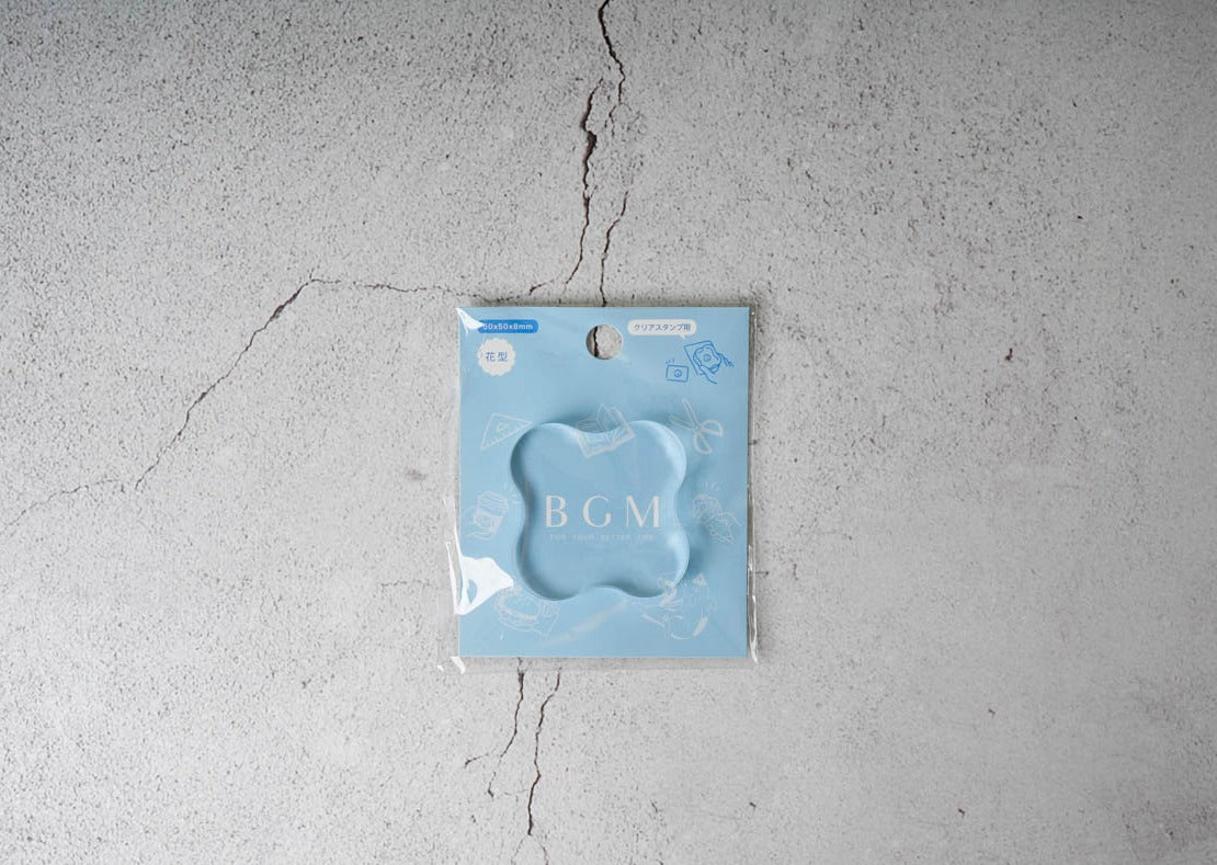 BGM Clear Acrylic Stamp Block - Flower Shape small