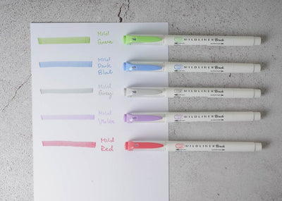 Zebra Mildliner 5 Color Dual-tip Brush Pens - Friendly Colors 
