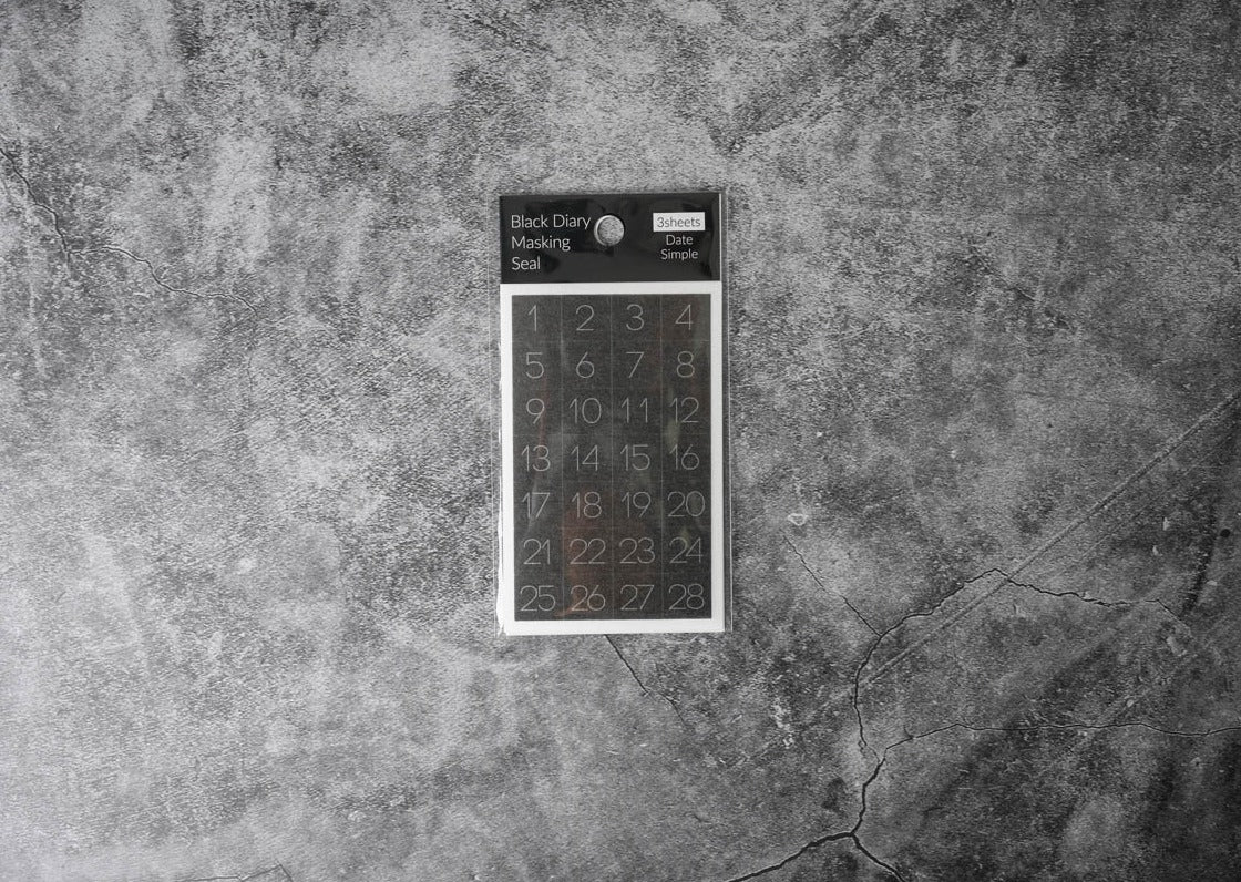 Black Diary Masking Seal - Monthly