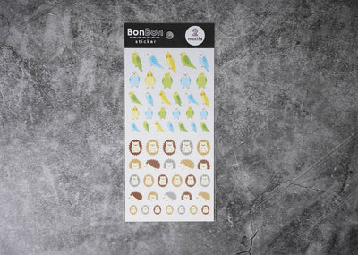 Mind Wave BonBon Sticker - Parakeets and Hedgehogs
